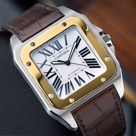 cartier 2 tone watch|santos de cartier watch sale.